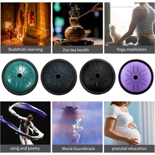 New 5.5 Inch Pocket Drum Ethereal Drum Steel Tongue Hand Knock Drum Leisure Travel Percussion Instrument