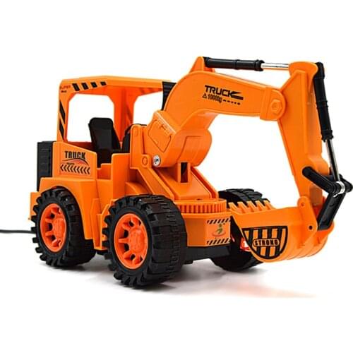 The New Large Wire Electric Remote Control Car Toy Truck Excavator Model Present Environmental Ready-to-go Plastic Controller