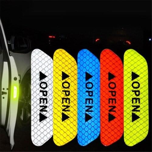OPEN Reflective Tape Auto Exterior Sticker 4Pcs/set for KIA Rio k2 k3 K4 k5 KX3 KX5 Carens Soul Picanto Carnvial Venga KX