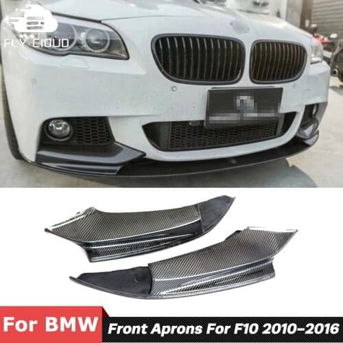 2 PCS Carbon Fiber Front Bumper Lip Fog Lights Aprons For BMW 5 Series F10 M-Sport Car Styling 2010-2016