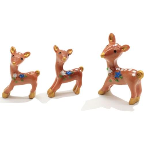 Resin Artificial Mini Sika Deer Fairy Garden Miniatures Gnomes Moss Terrariums Crafts Figurines Home Decoration