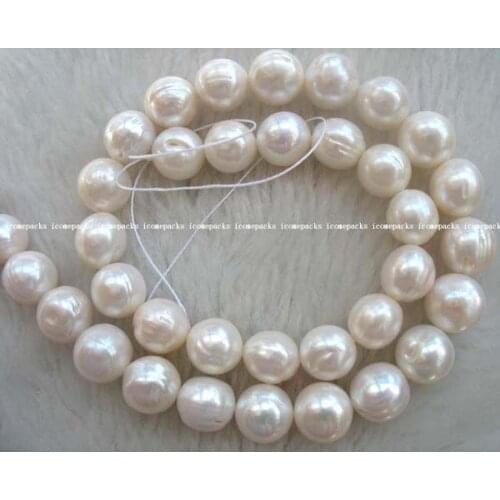 Freshwater pearl round and white 10-11mm 15" wholesale bead nature cheaper