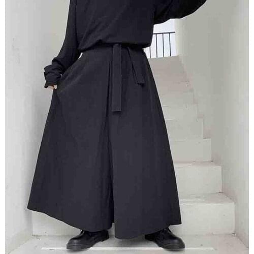 Leg and pants Department mountain loose feeling straight trousers hairstyle tube wide skirt pants this style men and women hang