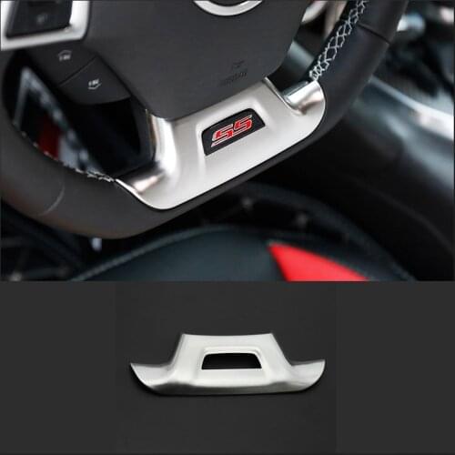 QHCP Car Styling Stainless Steel Steering Wheel Decorative Cover Sticker for Chevrolet Camaro 2016+ Free Shipping