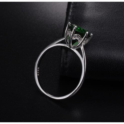 Luxury Round Cut 3 Carat green Sapphire Wedding Rings for Women Brand Real 100% 925 sterling Silver Rings natural Jewelry