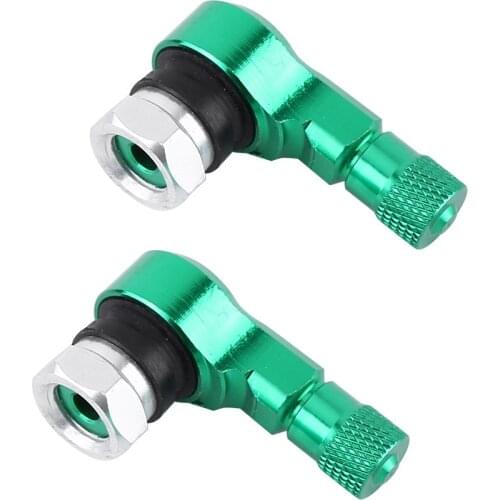 Universal 2pcs 11.3mm Motorcycle Aluminum Wheels Tire Valve Stems Caps 90 degree tubeless snap-in valves for inflation checking