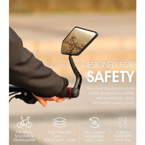 MTB Bicycle Rear View Mirror 360 Degree Rotate For Bike Cycling Accessories Flexible Safety Rear View Mirrors Bike Mirrors