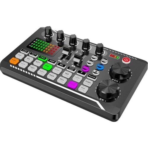 Live External Sound Card, Bluetooth 5.0 Voice Changer, 16 Types of Sound Effects, 6 Modes Mixer for Phones, PC, Tablets