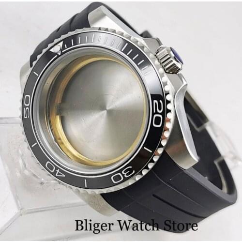 High Quality Case for NH35 NH35A NH36 NH36A Movement Rubber Band Ceramic Bezel Insert