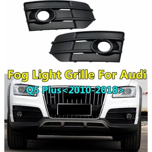 WL Car Front Bumper Racing Grills Fog Light Grille For Audi Q5 Plus 2010-2018 ABS Replacement Foglamp Frame OEM 8R0807681G/682G