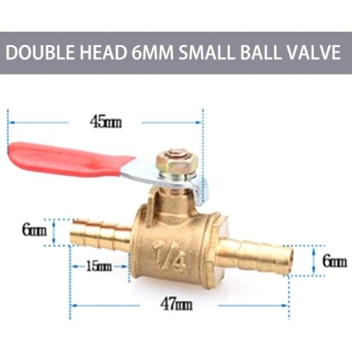 1 bronze double-headed valve with red handle direct intubation ball valve threaded connector pipe fitting connector adapter