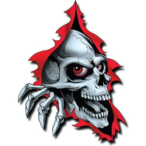 13cm*10cm 1 Pcs Car Stickers Decor Motorcycle Decals Evil Skull Tear Decorative Accessories Creative Sunscreen Waterproof PVC