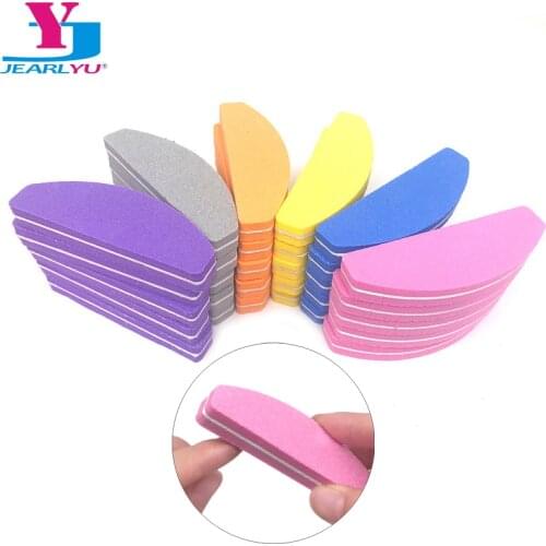 100 X New Nail Sponge File Block Nails Files Professional Lixa Banana Lime Ongle Mix Color UV Gel Polish Sanding Nail File Set