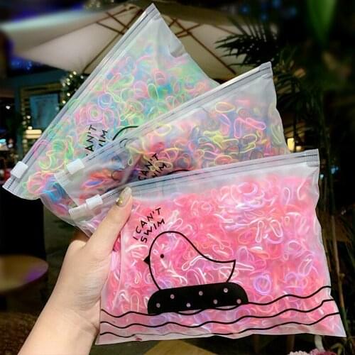 1000Pcs/Pack Colorful Small Disposable Hair Bands Cute Girls Elastic Rubber Band Scrunchie Ponytail Holder Gum Hair Accessories