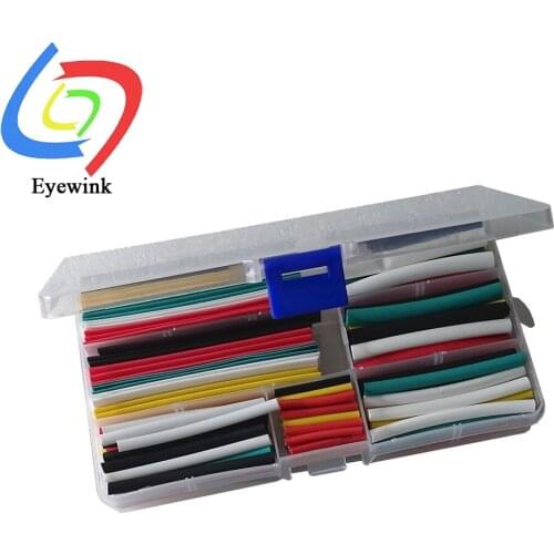 140Pcs Heat Shrink Tube Tubing Wrap Sleeve Assorted Mixed Color Tubing Sleeving Wrap Wire 5 Size Car Electrical Cable Tube Kit
