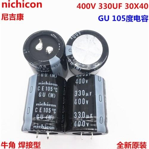 2PCS/10PCS 330uf 400v Nichicon GG/GU 30x40mm 400V330uF Snap-in PSU Capacitor