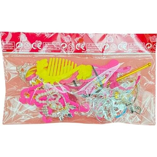 38pcs/Set Barbi Doll Accessories Simulation Jewelry Necklace Crown Earrings Pink Hanger Mirror Comb For Barbi Doll Toys