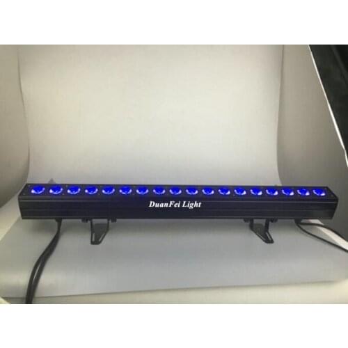 6pieces professional dj equipment dmx ip20 led bar 18x18w rgbwa uv 6in1 led wall washer bar spotlights