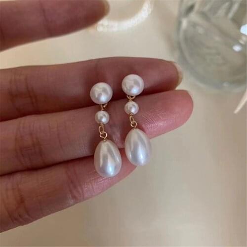 925 Sterling Silver Pearl Drop Earrings for Women and Girls Trendy Niche Simple Removable Long