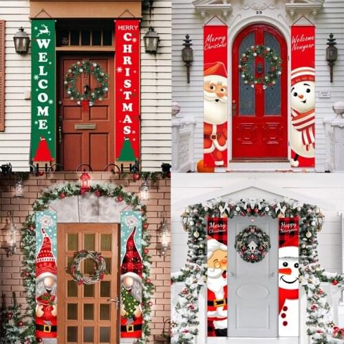 Santa Claus Elf Banner Christmas Ornaments Merry Christmas Decorations for Home Happy New Year 2022 Xmas Gifts Navidad 2021 Noel