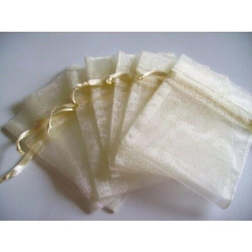 Free Shipping,200pcs/lot Ivory Organza Bags 9x12cm,Christmas & Wedding Gift Bags,Jewelry Bags Gift packing Pouches