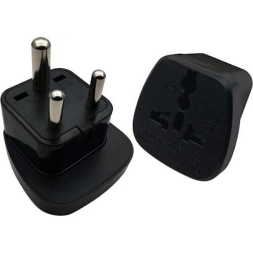 Black white 10A 250V small South Africa India Sri Lanka Russia Nepal travel adapter plug socket convertor with safety door