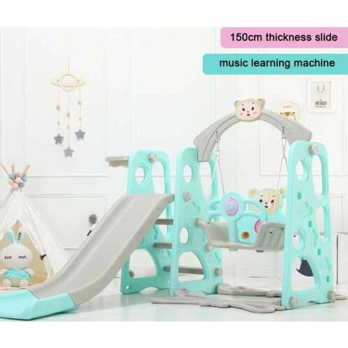 Baby Swing Chair Music Slide Combination Shoot Basketball Story Music Learning Machine Cartoon Set With Water Flooding Board