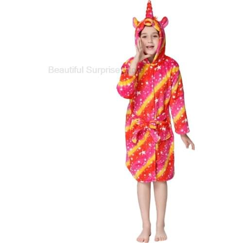 Baby Towel Hooded Kids Girls Dressing Gown Cartoon Unicornio Bathrobes for Toddlers Children Bath Robes Baby Sleepwears Robes