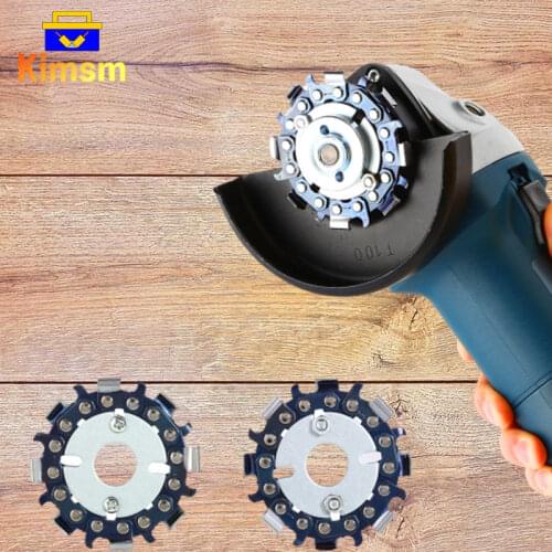 2.5 Inch Angle Grinder Chain Disc For Woodworking 16mm 8 Teeth Durable Slotting Saw Chain Plate Serrated Blade Wood Carving Tool