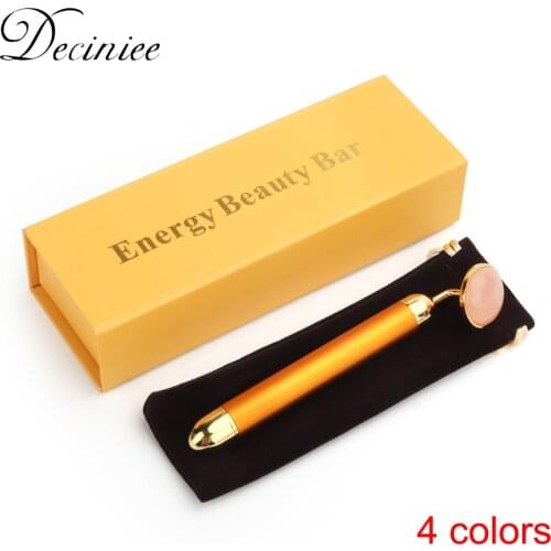 Energy Face Bar Massage 24k Gold Facial Beauty Facial Roller Vibration Massager Stick Lift Skin Tighten Wrinkle Beauty Care Tool