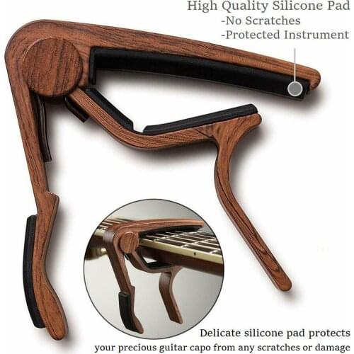 Guitar Capo Premium Capo for Acoustic Electric and Classical Guitars Ukulele Wood Grain WHShopping