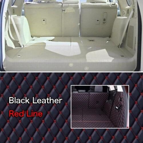 PU Leather Rear Trunk Cargo Liner Protector Mat Seat Back Cover For Toyota Prado 2010-2015