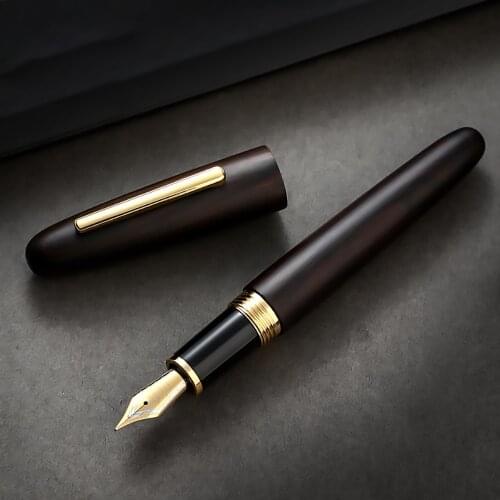 Jinhao 9056 Natural Handmade Wood Fountain Pen BLACK Wooden Beautiful Pen Iridium F/M Nib Fashion Writing Office Ink Pen Gift