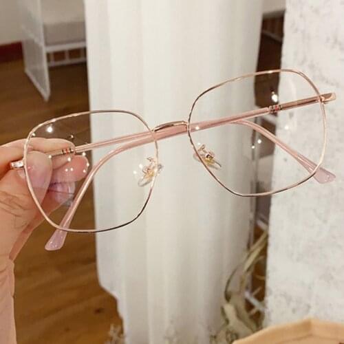 Korean Version Of The Retro Eyeglass Big Square Flat Mirror Female Harajuku Concave Myopia Metal Male Wild Fashion Glasses Frame