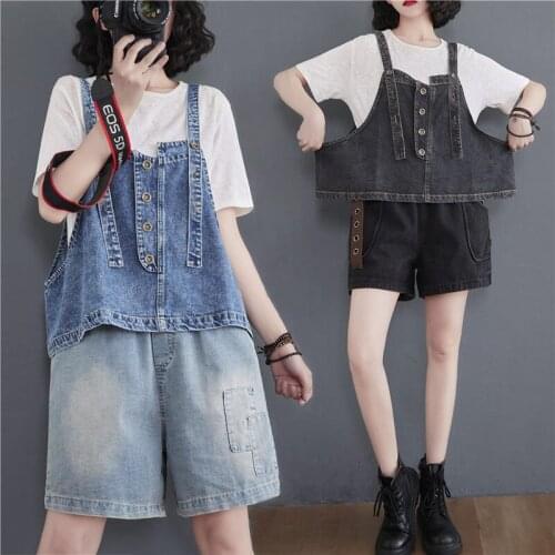 Short Denim Vest Top Womens Spring And Summer 2021 Plus Size Clothing Outerwear All-Match Camisole Oversized Waistcoat zh587