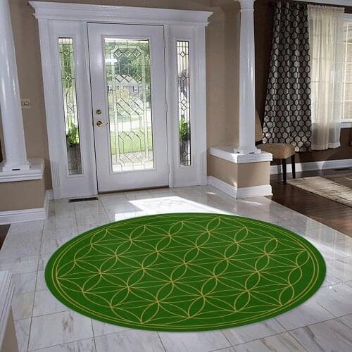 Green Patterned Round Rug, 2021 New Summer Season Carpets, Area Rug,Game Carpet, kids Room Rug Modern Rug,Fashion,Rugs gzmd1252