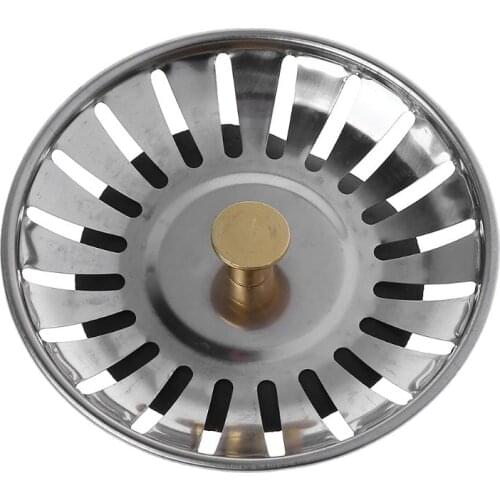 Kitchen Waste Stainless Steel Sink Strainer Plug Drain Filter Stopper Basket Drainer