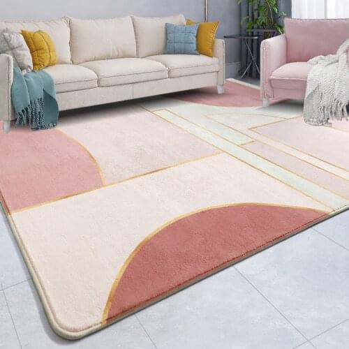Cute Pink Color Living Room Rug Soft Fluffy Carpet Kids Room Bedside Carpet Big Size Decoration Soft Mat Floor Nordic Carpet