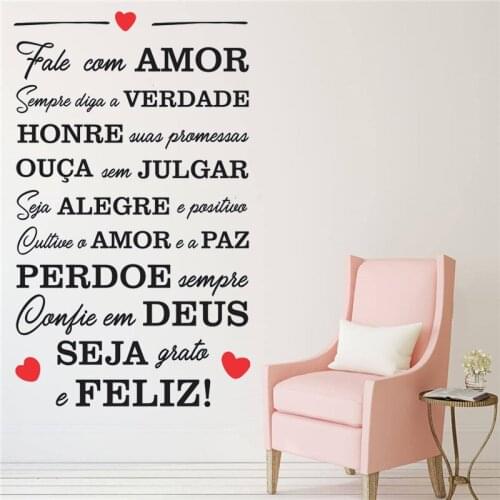 Fale Com Amor Sempre Diga A Verdade Portugal Quotes Wall Stickers For Livingroom Vinyl Removable Decals Home Decoration RU2129