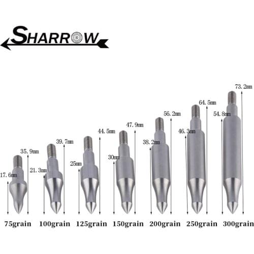 12pcs 75-100-125-200-250-300gr Archery Arrowhead Field Arrow Points Steel Tips Broadhead Screw Target Shooting Accessories