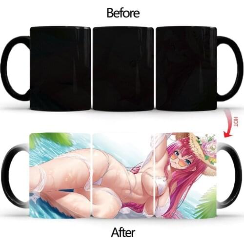 New sexy funny mugs heat sensitive magic creative custom cup China ceramic household office coffee water mug cups BSKT-007