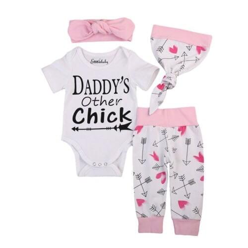 Newborn Toddler Girls Clothes Baby Casual Romper Outfit Pants Set Short Sleeve Spring Clothing
