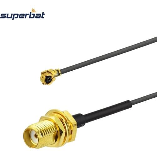 Superbat U.FL/IPX to SMA Jack Female Bulkhead Pigtail Cable Flexible 1.13 30cm for Digital TV GSM 3G 4G LTE GPS WiFi DAB Antenna