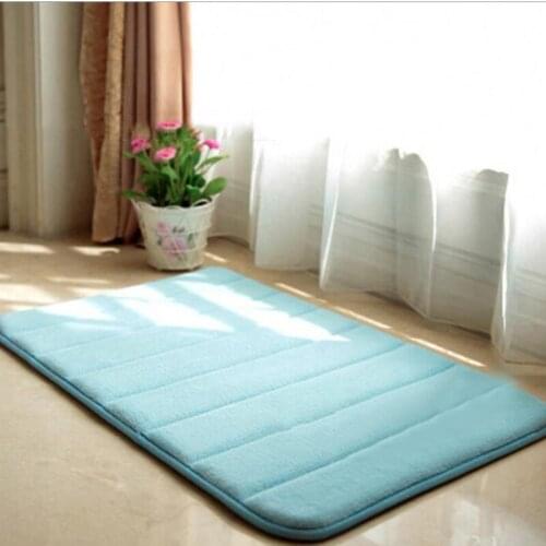 Memory Foam Thick Coral Velvet Door Mats 2021 Home Floor Mat Absorbent Bathroom Foot Mat Bedside Ottoman Gray