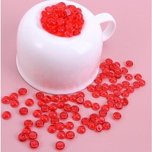 500g 7mm Colorful Transparent Acrylic Half Round Beads For DIY Phone Shell Jewelry Making Accessories Fishbowl Decor