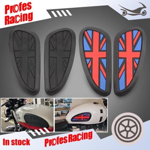 Motorcycle Rubber Knee Sheath Tank Pad Sticker Anti Slip Fuel Retro Cafe Racer Gas Protector Side Grip Decal