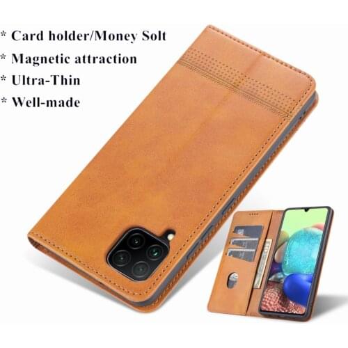 Deluxe magnetic adsorption case for Samsung Galaxy A42 5G flip cover leather protective case capa fundas ultra-thin