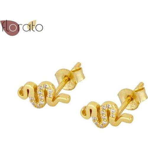 925 Sterling Silver Ear Needle Lightning/Snake Shape Stud Earrings Minimalist Jewelry Fashion Exquisite For Women Wedding Party