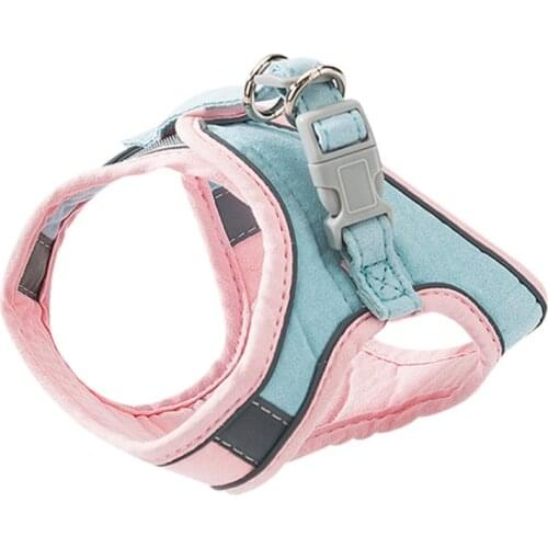 Cat Dog Harness And Leash Set - Suede Adjustable Comfort Pull Puppy Vest Harnesses For Cats Dogs Walking