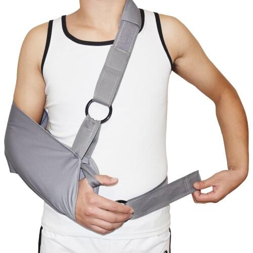 Arm Sling Sport With Waist Belt And Thumb Loop - Lightweight, Breathable, Ergonomically Designed Medical Sling for Broken & Frac